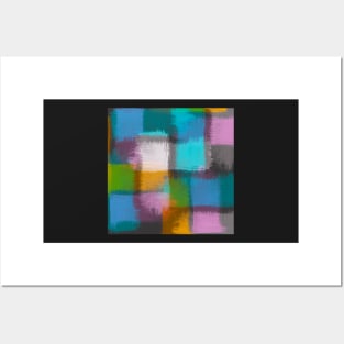 Abstract Colorful Squares Patchwork Posters and Art